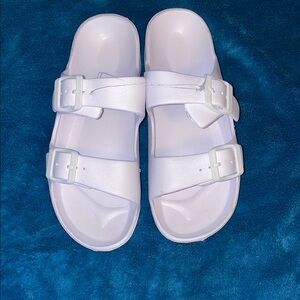 White Double Strap Sandals